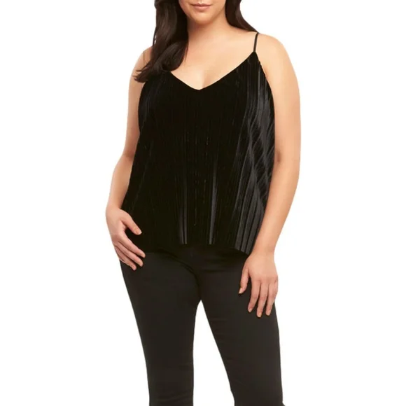 Tart Collections Maren Plus Size Pleated V-Neck Tank Top – Size 4X - Picture 1 of 5